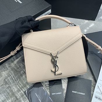 Ysl Cassandra Mini Top Handle Bag Grained Leather Beige 623930 20 x 16 x 7.5 cm