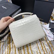 Ysl Cassandra Mini Top Handle Bag Crocodile Leather White 623930 20 x 16 x 7.5 cm  - 2