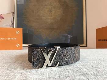 Louis Vuitton Monogram Initiales Belt Silver-tone Metal Size 4 cm