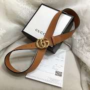 GG Marmont Leather Belt With Shiny Buckle Brown 3 cm - 2