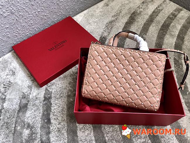 Valentino Garavani Rockstud Spike Tote Bag Beige 26 x 13 x 20 cm - 1