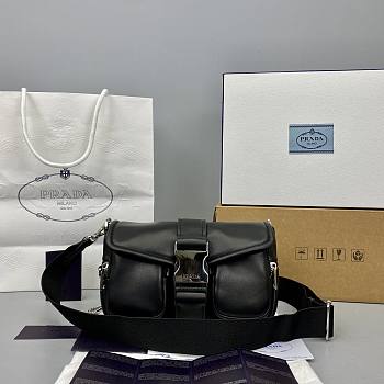 Prada Pocket Nappa Leather Bag Black 1BD295 22 x 7.5 x 14 cm