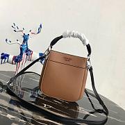 Prada Small Margit Leather Bag Brown 1BC082 20 x 7 x 20 cm   - 1