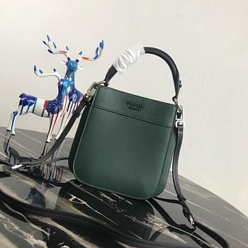 Prada Small Margit Leather Bag Green 1BC082 20 x 7 x 20 cm  