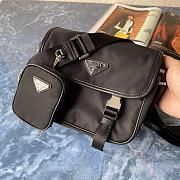 Prada Re-Nylon/Saffiano Leather Shoulder Bag Black 2VD034 16 x 22 x 8.5 cm  - 1