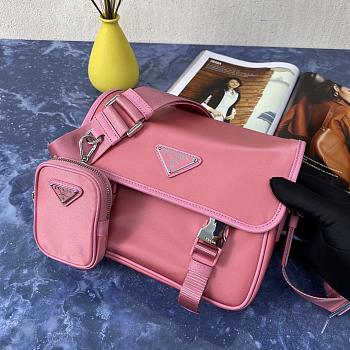 Prada Re-Nylon/Saffiano Leather Shoulder Bag Pink 2VD034 16 x 22 x 8.5 cm 