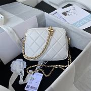 Chanel Mini Camera Case Leather Imitation Pearls Light White AS2856 18 x 14 x 7 cm - 5