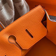 Hermes custom made shoulder Birkin 42cm Togo orange silver buckle - 5