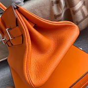 Hermes custom made shoulder Birkin 42cm Togo orange silver buckle - 4