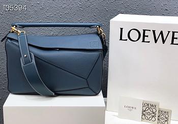 Loewe puzzle blue grainy bag 29cm