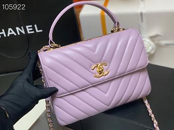 Chanel chanelv has smooth lines sandwich pink bag 25cm