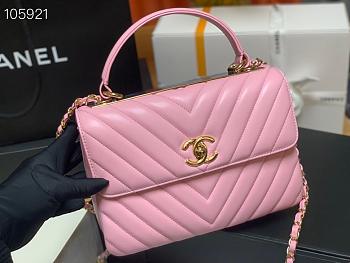 Chanel chanelv has smooth sandwich pink bag 25cm