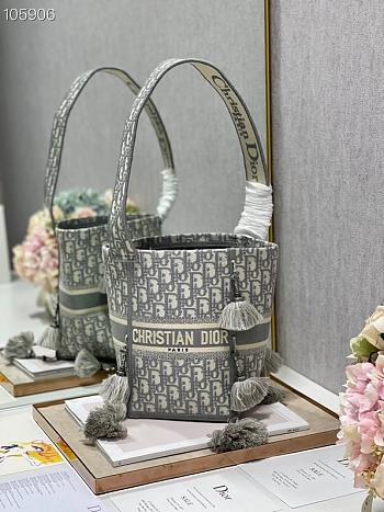 Dior D-bubble embroidered Bucket Bag 16cm 01