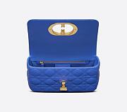 DIOR SMALL CARO BAG Greek Blue Supple Cannage Calfskin M9241 20cm - 2