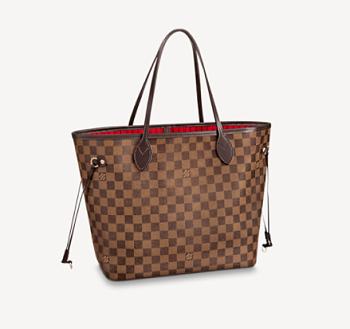 LV Neverfull shopping bag N41358 coffee with red mm 32cm