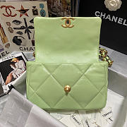 Chanel 19 calfskin in green-26×16×9cm - 2