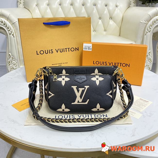 LV MULTI POCHETTE BLACK LEATHER M45777 - 25x14.5x4.5cm - 1