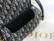 DIOR BOBBY EAST-WEST BAG Blue Oblique Leather M9327 Black - 22x13x5CM - 5