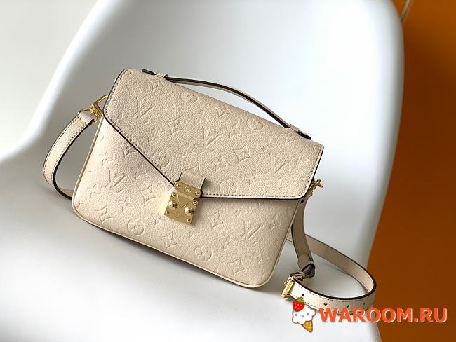 lV Pochette Métis Monogram Empreinte Leather Crème Beige M41487 - 25x19x7cm - 1