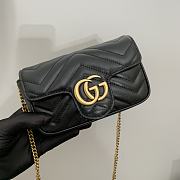 GG Marmont matelassé super mini bag Black 476433 - 16.5 x 10 x 4.5cm - 5