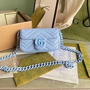 GG Marmont belt bag Pale Blue 699757 - 16.5 x 10 x 4.5cm - 1