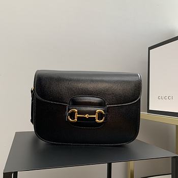 Gucci Horsebit 1955 Shoulder Bag Black 602204 - 25x18x8cm