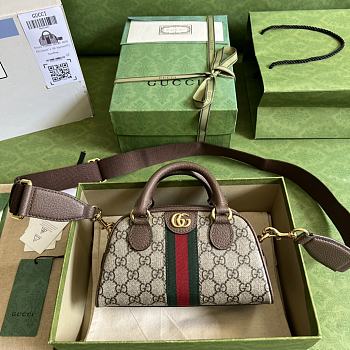Gucci Ophidia mini GG top handle bag Beige and ebony 724606  - 21x 12 x 10cm