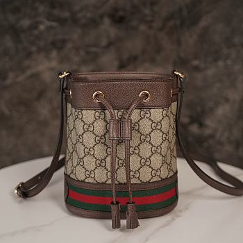 Gucci Ophidia mini GG bucket bag Brown leather 550620 - 15.5x19x9cm