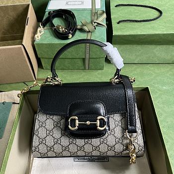 Gucci Horsebit 1955 small bag Black grey 703848 - 22x16x10.5cm