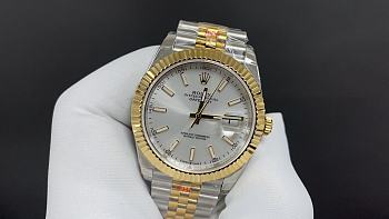 ROLEX Oyster Perpetual date just  slivery and golden  41mm 3235 