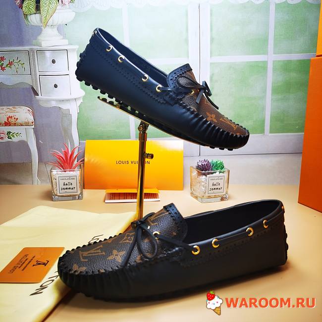 LV flat monogram black shoe cawhide sheepskin 35-46 - 1