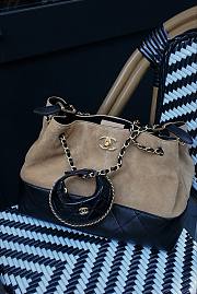 chanel suede tota bag brown 36x24cm - 2