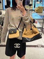 chanel suede tota bag brown 36x24cm - 3