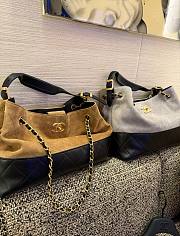 chanel suede tota bag brown 36x24cm - 4