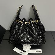 chanel 25c hobo black bright leather 30cm - 5