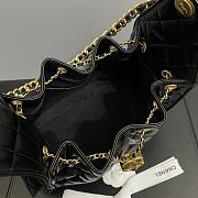 chanel 25c hobo black bright leather 30cm - 3