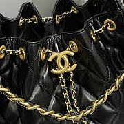chanel 25c hobo black bright leather 30cm - 2