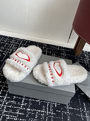 Balenciaga Furry Heart Slide White - 4